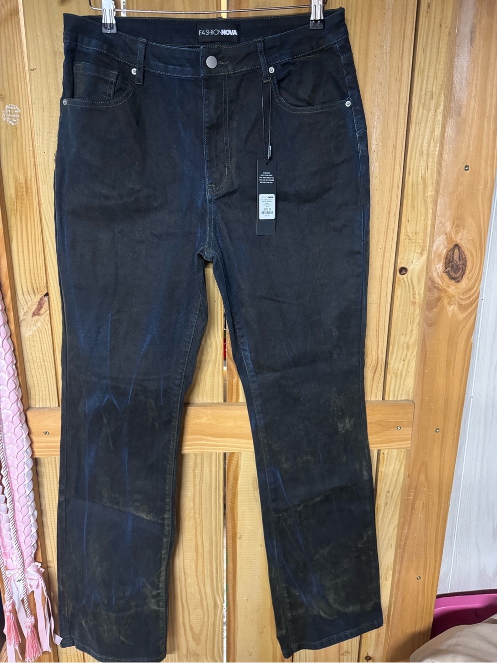 Fashion Nova Men's Black Cargo-Style Straight Pants